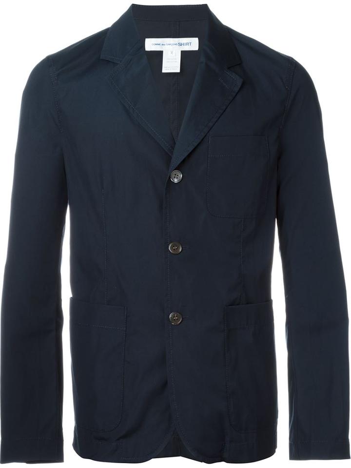 Comme Des Garçons Shirt Three Button Blazer, Men's, Size: S, Blue, Cotton