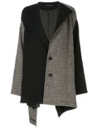 Y's V-neck Block Colour Coat - Grey