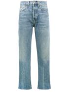 Re/done Originals High Rise Stove Pipe Jeans - Blue