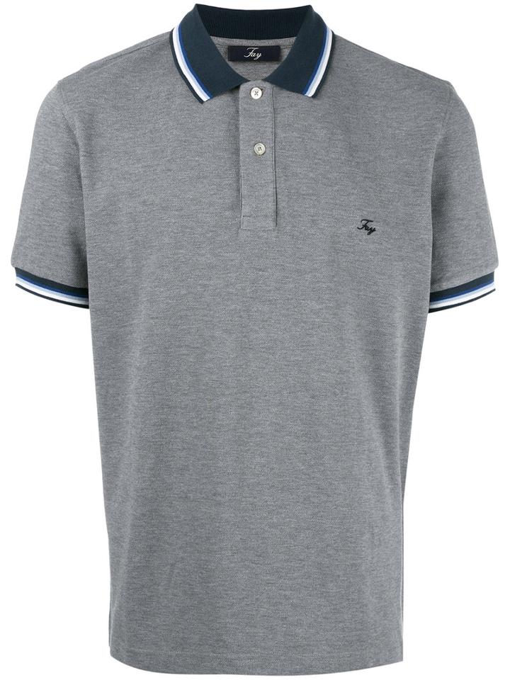 Fay - Embroidered Logo Polo Shirt - Men - Cotton - M, Grey, Cotton