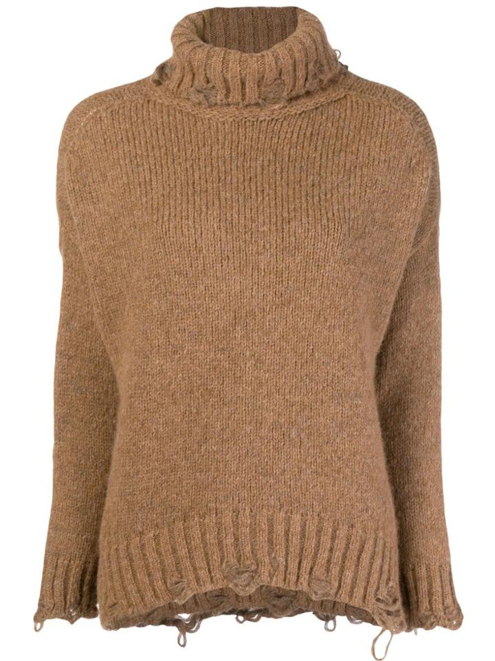 Maison Flaneur Turtleneck Knitted Sweater - Nude & Neutrals