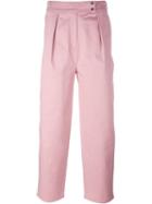 Kenzo Cropped Trousers, Women's, Size: 36, Pink/purple, Polyester/polyurethane/cotton