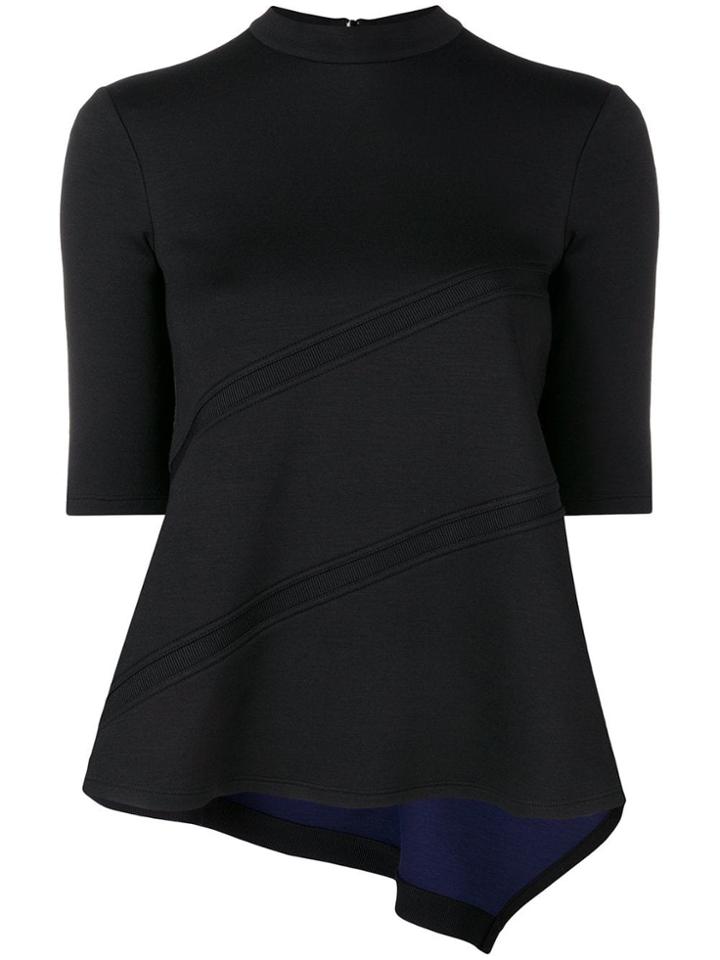 Jil Sander Navy Short-sleeve Fitted Top - Black