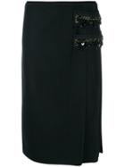 No21 - Embellished Pencil Skirt - Women - Polyamide/cashmere/wool - 44, Black, Polyamide/cashmere/wool