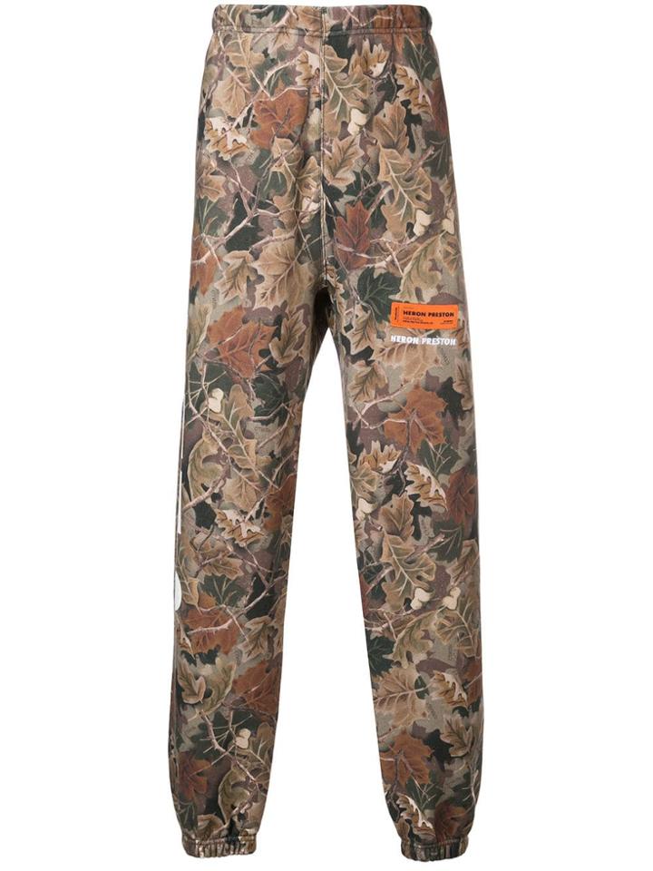 Heron Preston Leaf Print Track Trousers - Brown