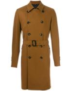Hevo Belted Mid Length Coat, Men's, Size: 54, Brown, Virgin Wool/polyamide/viscose