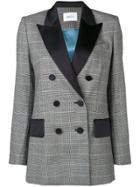 Racil Checked Double-breasted Blazer - Black