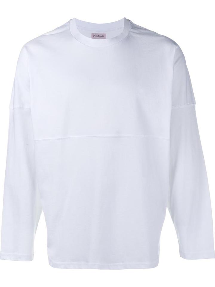 Palm Angels Long Sleeve Logo T-shirt, Men's, Size: Xl, White, Cotton