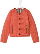 Burberry Kids Quilted Jacket, Girl's, Size: 14 Yrs, Red