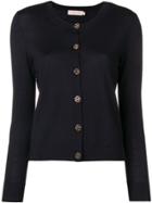 Tory Burch Logo Button Cardigan - Blue