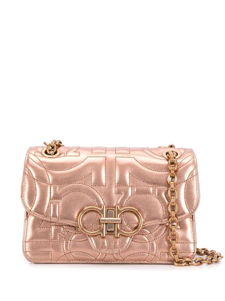 Salvatore Ferragamo Gancini Quilted Shoulder Bag - Pink