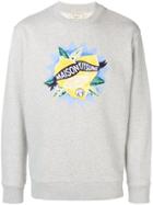 Maison Kitsuné Lemon Print Logo Print Sweatshirt - Grey