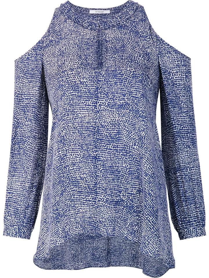 Derek Lam 10 Crosby Cut-off Shoulders Blouse, Women's, Size: 6, Blue, Cotton