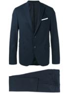 Neil Barrett Deconstructed Narrow Peak Suit, Men's, Size: 46, Blue, Cotton/polyester/spandex/elastane/viscose