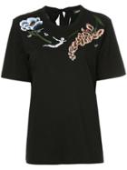 Markus Lupfer Embroidered Floral T-shirt - Black