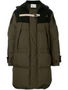 Sacai Stitching Detail Hooded Coat - 501 Khaki