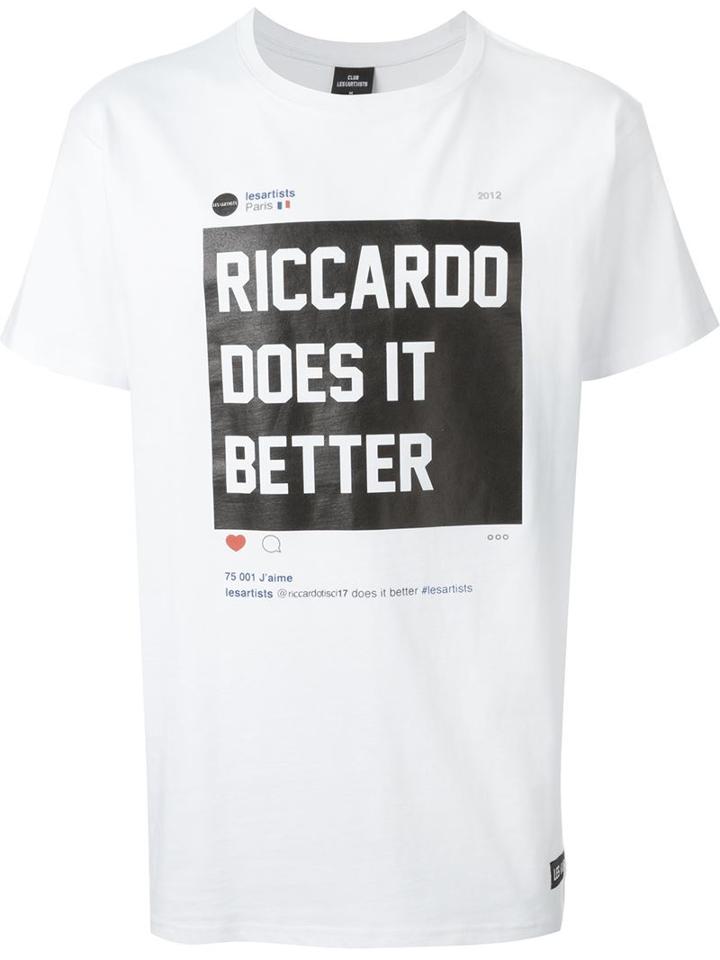 Les (art)ists 'riccardo The Best' T-shirt, Men's, Size: Large, White, Cotton