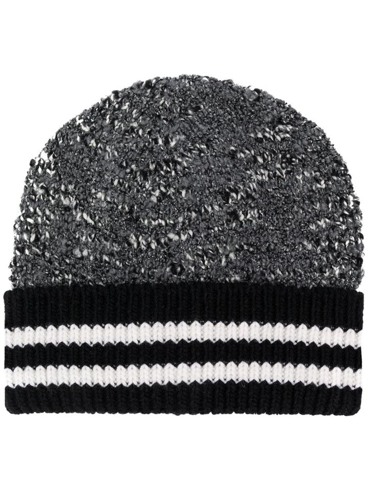 Dolce & Gabbana Ribbed Trim Beanie - Grey