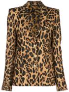 Paco Rabanne Single-breasted Leopard Blazer - Gold