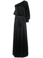 Off-white - Off-shoulder Maxi Jumpsuit - Women - Cotton/polyethylene/triacetate - S, Black, Cotton/polyethylene/triacetate
