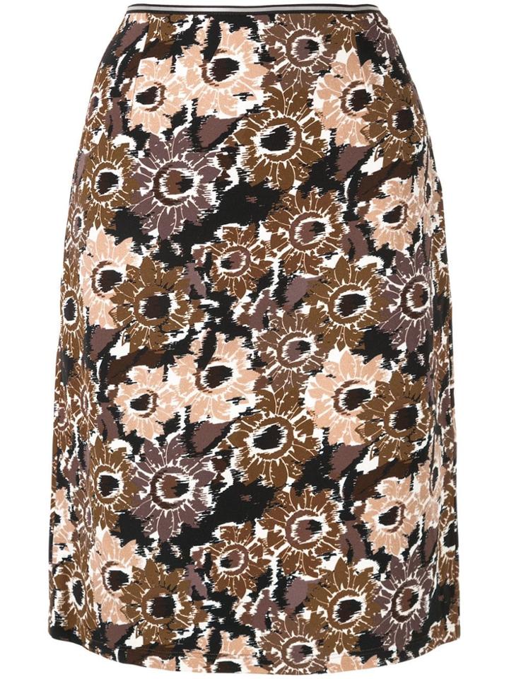 Anteprima Sunflower Print Straight Skirt - Multicolour