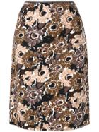 Anteprima Sunflower Print Straight Skirt - Multicolour