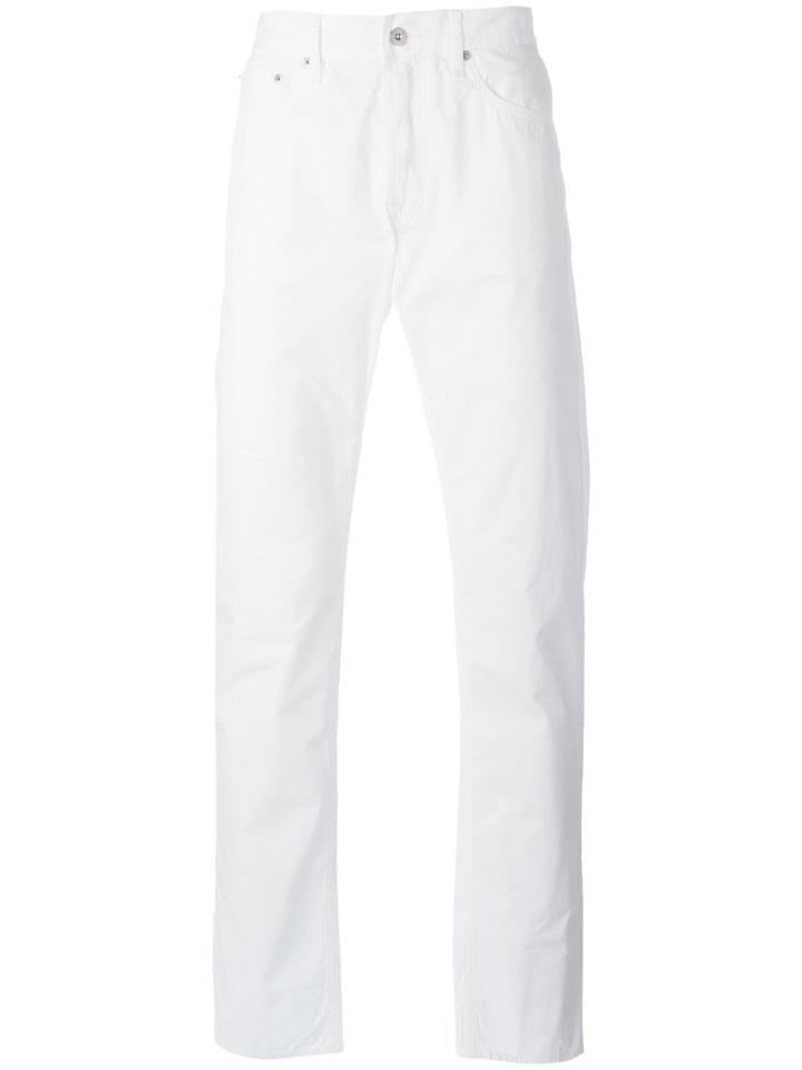 Stone Island Bianco Trousers, Men's, Size: 33, White, Cotton