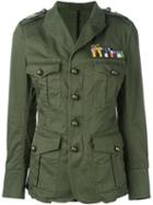 Dsquared2 'golden Arrow' Military Jacket, Women's, Size: 42, Green, Cotton/spandex/elastane