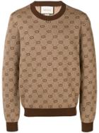 Gucci Gg Jacquard Sweater - Brown