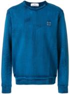 Stone Island Hand Brushed Crew Neck Sweatshirt - Blue