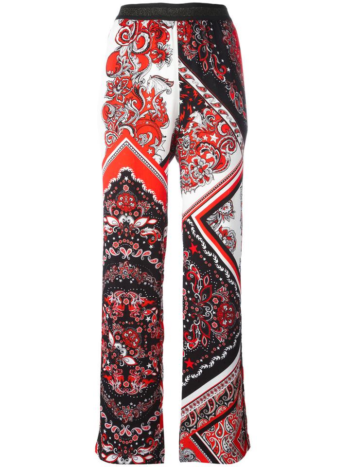 Just Cavalli Paisley Patterned Trousers, Women's, Size: 46, Black, Viscose/polyester