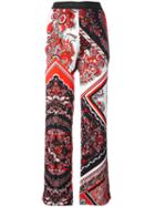 Just Cavalli Paisley Patterned Trousers, Women's, Size: 46, Black, Viscose/polyester