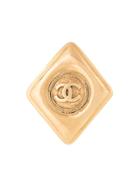 Chanel Pre-owned Cc Logos Brooch Pin Corsage - Metallic