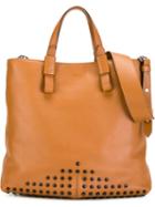 Tod S Studded Tote, Women's, Brown, Leather