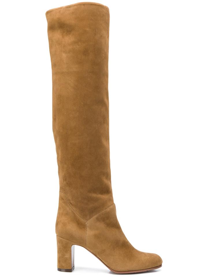 L'autre Chose Chunky Knee Boots - Nude & Neutrals