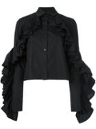 Victoria/tomas Ruffle Sleeve Shirt, Women's, Size: 36, Black, Cotton