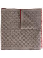 Gucci Logo Pattern Knit Scarf, Men's, Nude/neutrals, Wool