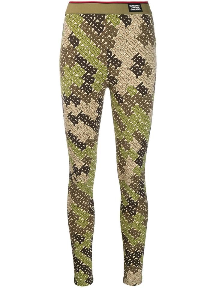 Burberry Monogram Print Leggings - Neutrals