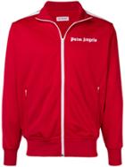 Palm Angels Stripe Trim Zip Up - Red