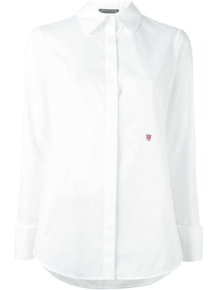 Alexander Mcqueen Embroidered Logo Shirt, Women's, Size: 44, White, Cotton/polyester