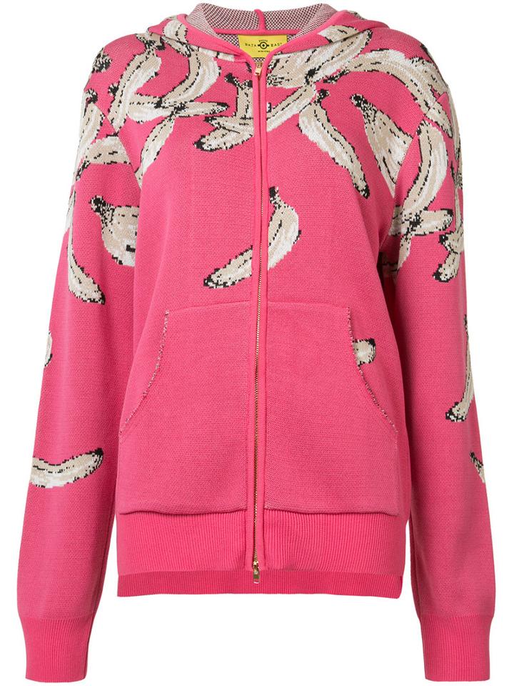 Baja East - Knitted Banana Hoodie - Women - Cotton/viscose - 1, Pink/purple, Cotton/viscose