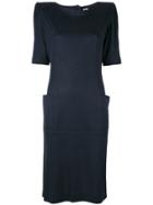 Emanuel Ungaro Vintage Padded Shoulder Dress - Blue