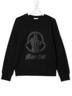 Moncler Kids Logo Stamp Sweatshirt - Black