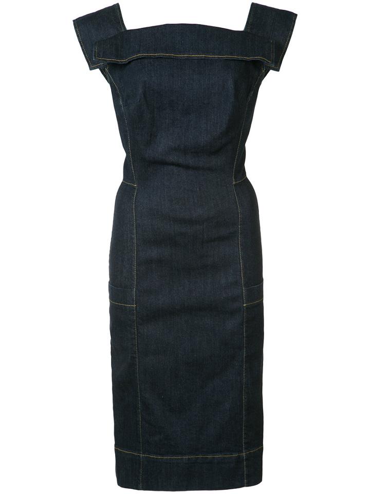 Vivienne Westwood Anglomania - 'bettle' Dress - Women - Cotton/spandex/elastane - 38, Women's, Blue, Cotton/spandex/elastane