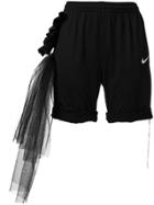 Tiger In The Rain Mesh-embroidered Fitted Shorts - Black