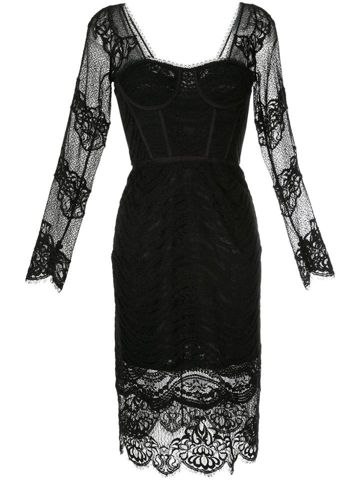 Jonathan Simkhai Mixed-lace Bustier Dress - Black