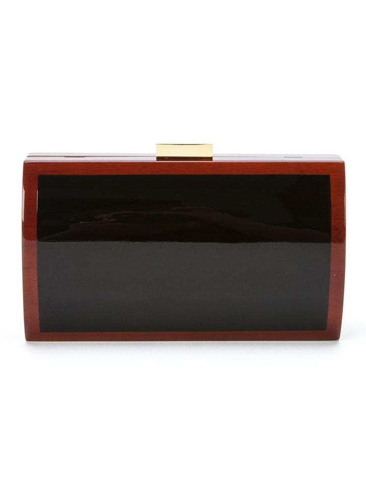 Serpui Wood Clutch Bag, Women's, Black, Wood