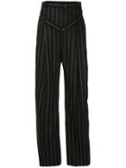 Y/project Pinstriped Wide Leg Trousers - Black
