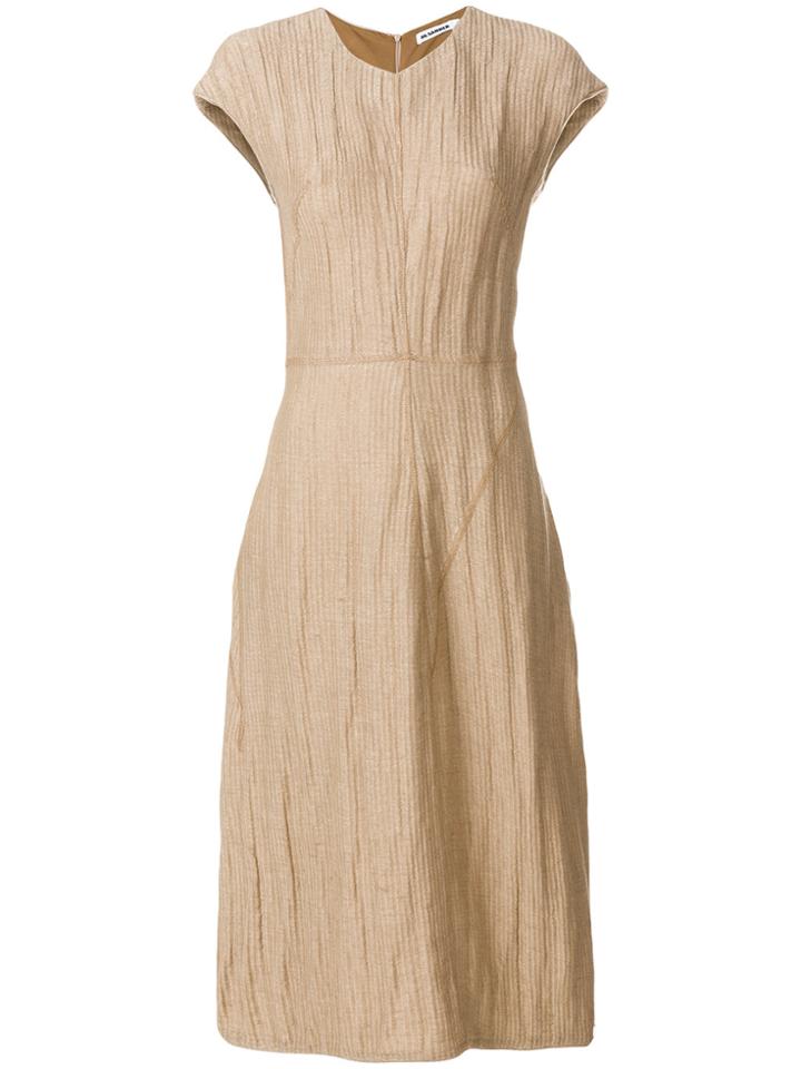 Jil Sander Casual Midi Dress - Nude & Neutrals