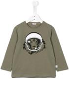 Il Gufo Lion Helmet Print T-shirt, Boy's, Size: 8 Yrs, Green